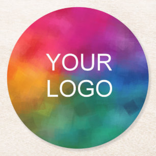 Porta-copo De Papel Redondo Logotipo corporativo personalizado Modelo empresar