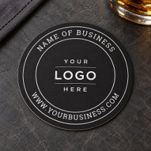 Logotipo de Negócios Preto Personalizado Redondo S