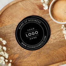 Logotipo de Negócios Preto Personalizado Redondo S
