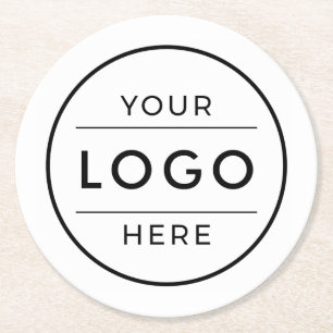 Porta-copo De Papel Redondo Logotipo Personalizado Minimalista Moderno para Em