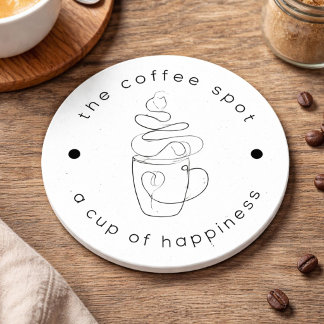 Porta-copo De Papel Redondo Loja de Café Personalizada Adicione Seu Logotipo M