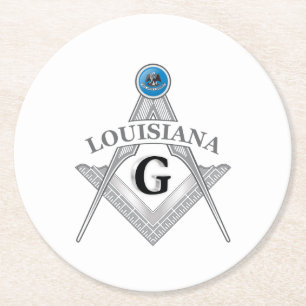 Porta-copo De Papel Redondo Loja de Freemasonry do estado de Louisiana