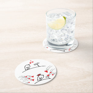 Porta-copo De Papel Redondo LOVE ECHO - Comic Birds Tweetlercools 1