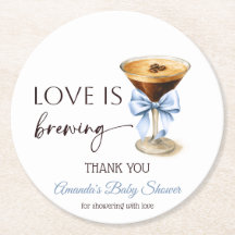 Love is Brewing Blue Coquette Bow Bridal Shower