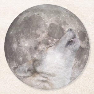 Porta-copo De Papel Redondo Lua Super Lobo