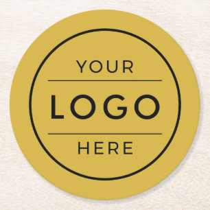 Porta-copo De Papel Redondo Luxo Dourado Personalizado Logotipo da Empresa Mar