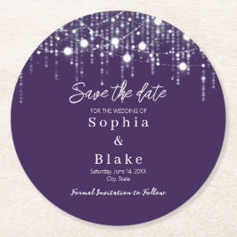 Porta-copo De Papel Redondo Luzes Pendentes Modernas Roxas e Brancas Salve o D