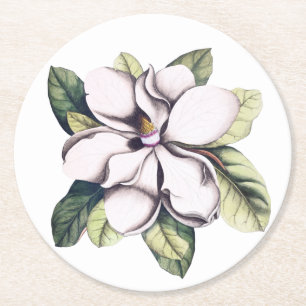 Porta-copo De Papel Redondo Magnolia Flor