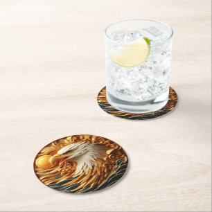 Porta-copo De Papel Redondo Majexpressa agle segurando uma bola