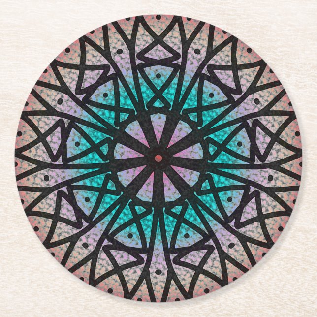 Porta-copo De Papel Redondo Mandala (Frente)