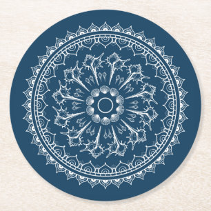 Porta-copo De Papel Redondo Mandala feita dos Seashells