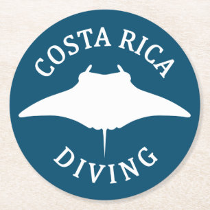 Porta-copo De Papel Redondo Manta Ray Silhouette - Mergulho em Scuba na Costa