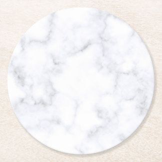 Porta-copo De Papel Redondo Marble Branco