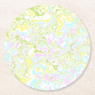 Porta-copo De Papel Redondo Marble Colorido 3