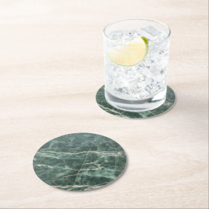 Porta-copo De Papel Redondo Marble Green Pattern