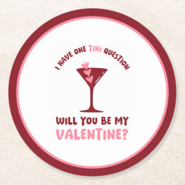 Porta-copo De Papel Redondo  Martini Valentine Chic & Trendy Galentines Day