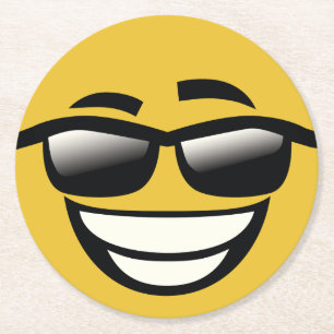 Porta-copo De Papel Redondo Mau à cara legal Emoji do osso