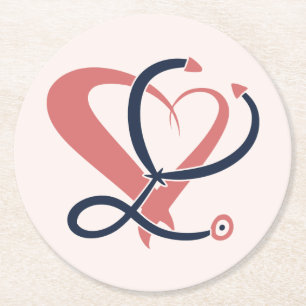 Porta-copo De Papel Redondo Médico, enfermeiro, paramédico, modelo de presente