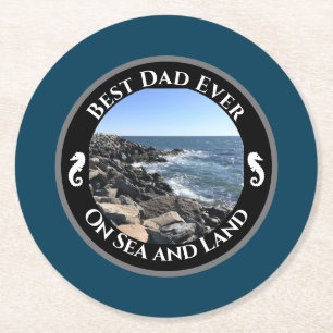 Porta-copo De Papel Redondo Melhor Pai do Oceano Atlântico Azul - Sede Rochosa