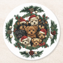 Merry Christmas Yorkshire Terrier Dogs