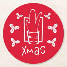 Porta-copo De Papel Redondo Merry Xmas