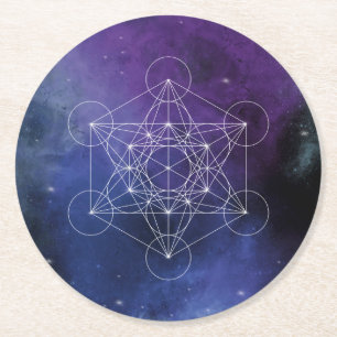 Porta-copo De Papel Redondo Metatron, chakra,zen,geométrico sagrado, geometria