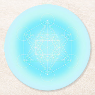 Porta-copo De Papel Redondo Metatron geométrico sagrado