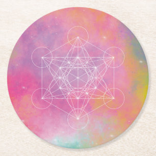 Porta-copo De Papel Redondo Metatron zen arcanjo