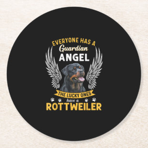 Porta-copo De Papel Redondo meu rottweiler é um presente de anjo da guarda qu