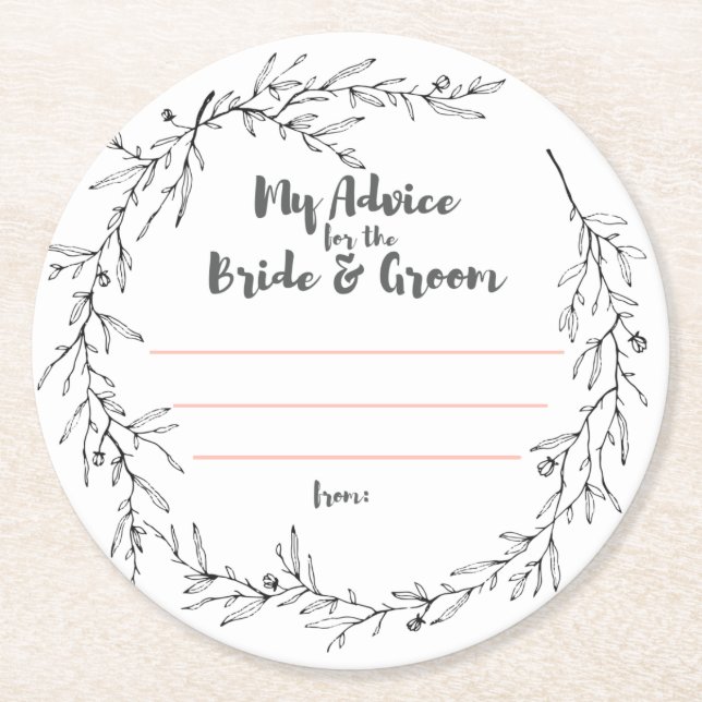 Porta-copo De Papel Redondo meus "dois centavos " (Frente)