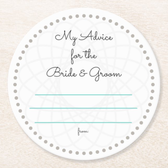 Porta-copo De Papel Redondo meus "dois centavos" (Frente)