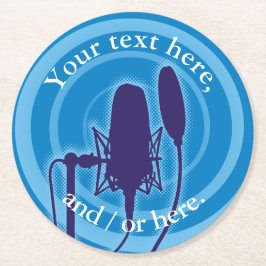 Porta-copo De Papel Redondo Microfone Studio