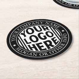 Porta-copo De Papel Redondo Minimal Business Name And Custom Brand Logo