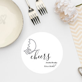 Porta-copo De Papel Redondo Minimalist Wedding Coaster