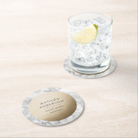 Mínimo moderno de mármore e geometria dourada