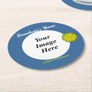 Porta-copo De Papel Redondo Modelo da Flower Amarela por Kenneth Yoncich