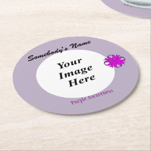 Porta-copo De Papel Redondo Modelo de Fita de Púrpura por Kenneth Yoncich