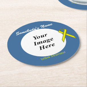 Porta-copo De Papel Redondo Modelo Rbn Padrão Amarelo por Kenneth Yoncich