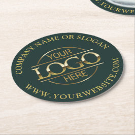 Porta-copo De Papel Redondo Modern Simple Custom Company Business Logo Branded