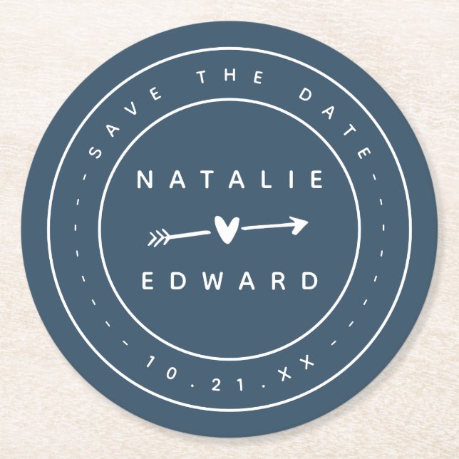 Porta-copo De Papel Redondo Moderno, economias do gráfico a data (Frente)