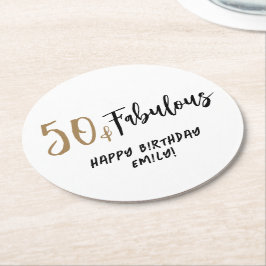 Porta-copo De Papel Redondo Moderno Minimalista 50 e Fabuloso 50º Aniversário