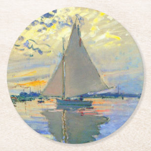 Porta-copo De Papel Redondo Monet Sailboat no Le Petit-Gennevilliers