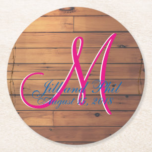 Porta-copo De Papel Redondo Monograma 3d de Parede Barn