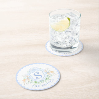 Porta-copo De Papel Redondo Monograma de Crest de Natal do Grande Milênio