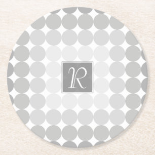 Porta-copo De Papel Redondo Monograma dos Círculos das Cinzas Modernas