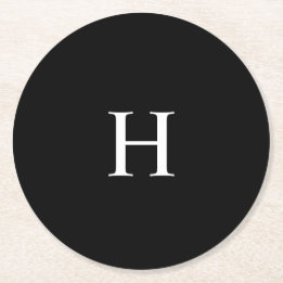 Porta-copo De Papel Redondo Monograma Elegante