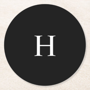 Porta-copo De Papel Redondo Monograma Elegante