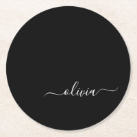Monograma Elegante Moderno e Branco Negro