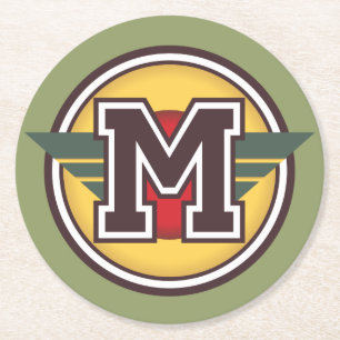 Porta-copo De Papel Redondo Monograma "M" inicial