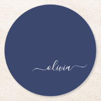 Monograma marinho Azul e Branco Moderno